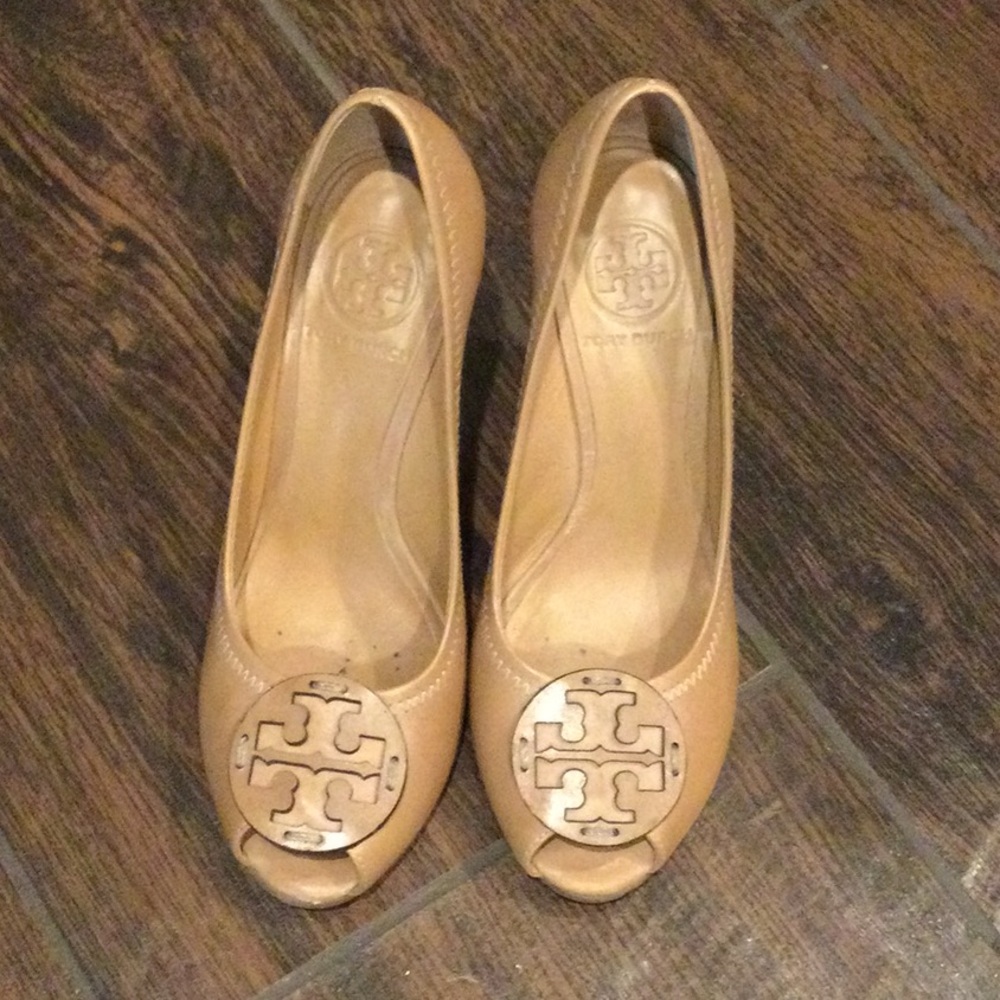 Tory Burch peep toe wedge